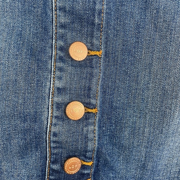 Loft Denim Button Up Front Dark Wash Skirt 6 Women’s EUC - Picture 6 of 9